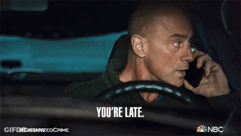 Man In Car On Phone Saying You're Late GIF