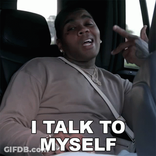 Man In Car Saying I Talk To Myself GIF