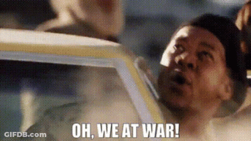 Man In Car Saying Oh We At War GIF