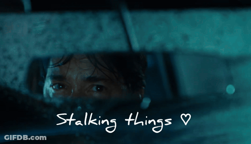 Man In Car Saying Stalking Things GIF
