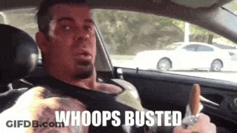 Man In Car Saying Whoops Busted GIF