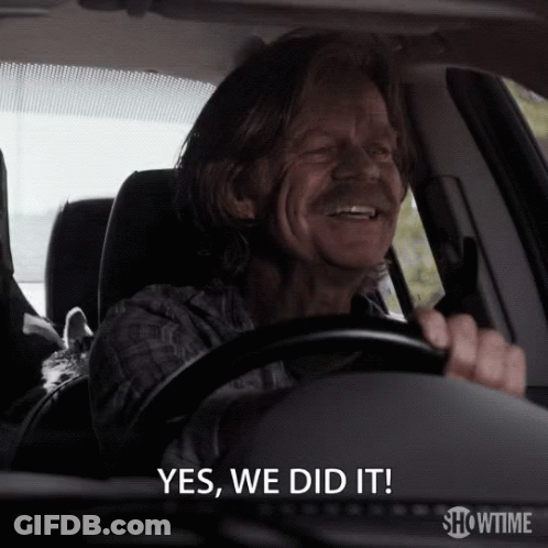 Man In Car Saying Yes We Did It GIF