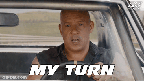 Man In Car Says My Turn GIF