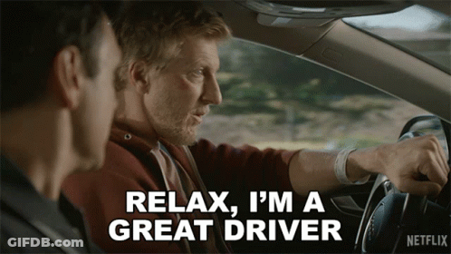 Man In Car Says Relax I'm A Great Driver GIF