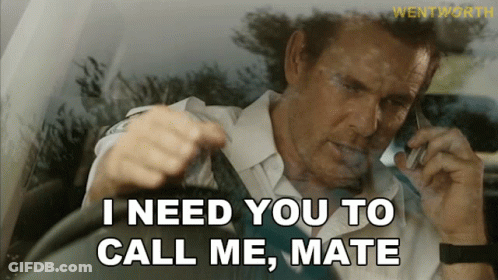 Man In Car Talking On Cell Phone Saying I Need You To Call Me Mate GIF
