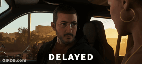 Man In Car Talking To Woman With Delayed Above GIF