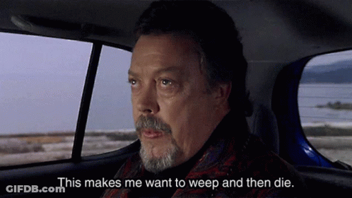 Man In Car This Makes Me Want To Weep And Then Die GIF