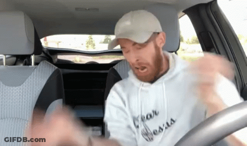 Man In Car Wearing Fear Jesus Hoodie GIF