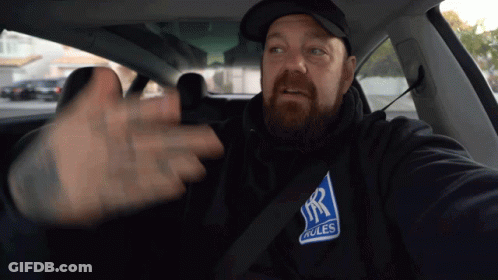 Man In Car Wearing Rolls Royce Sweatshirt GIF