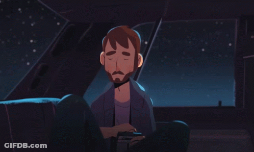 Man In Car With Eyes Closed GIF
