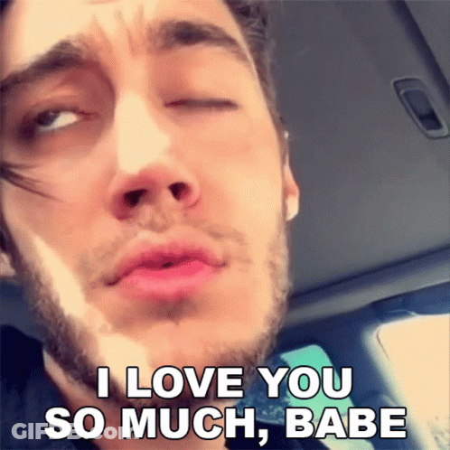Man In Car With Eyes Closed Says I Love You So Much Babe GIF