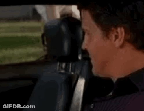 Man In Car With Hello On Face GIF