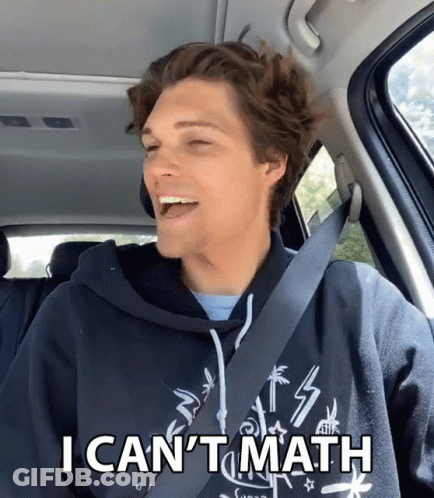Man In Car With I Can't Math Shirt GIF