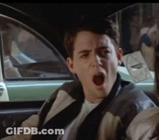 Man In Car With Mouth Open GIF