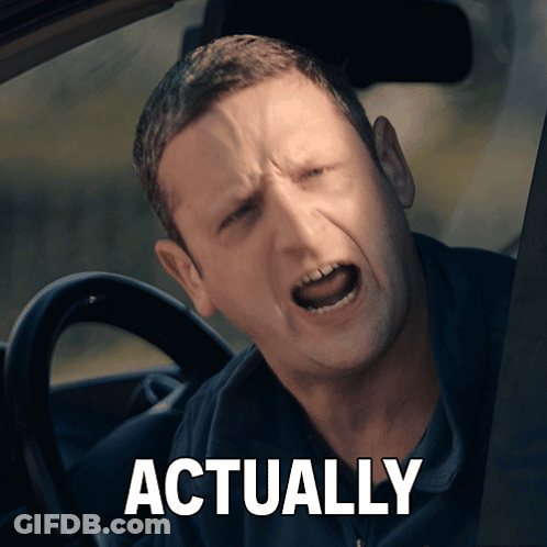 Man In Car With Mouth Open Saying Actually GIF