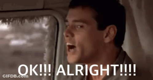 Man In Car With Mouth Open Saying Ok Alright GIF