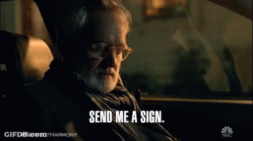 Man In Car With Send Me A Sign GIF