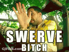 Man In Car With Swerve Bitch Text GIF
