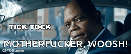 Man In Car With Tick Tock Motherfucker Woosh GIF