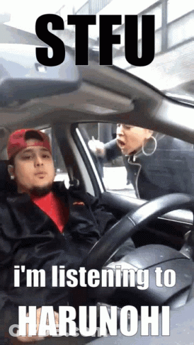 Man In Car Yelling Stfu GIF