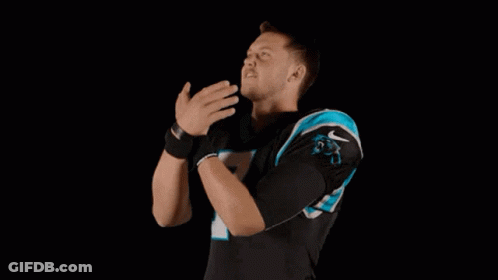 Man In Carolina Panthers Jersey Clapping GIF