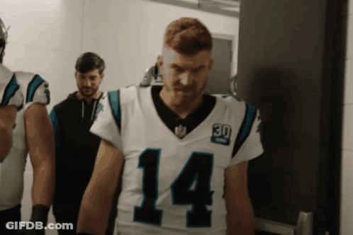Man In Carolina Panthers Jersey Number 14 GIF