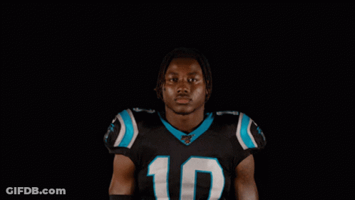 Man In Carolina Panthers Jersey Smiling Nah GIF