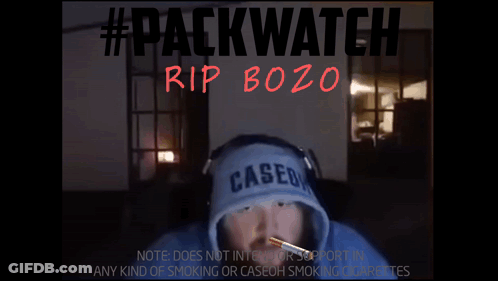 Man In Cased Hat Smoking Cigarette #Packwatch Rip Bozo GIF