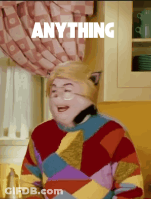 Man In Cat Hat And Glasses Says Anything GIF