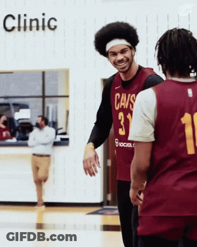 Man In Cavs Jersey Smiling GIF