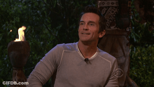 Man In CBS Logo Shirt Smiling GIF