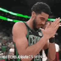 Man In Celtics Jersey Clapping GIF