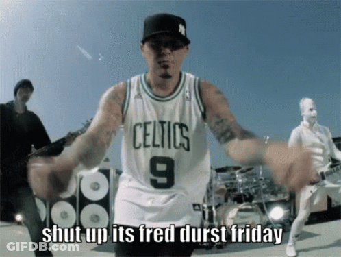 Man In Celtics Jersey Dancing In Front Of Band GIF