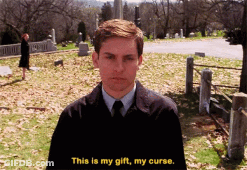 Man In Cemetery Saying This Is My Gift My Curse GIF