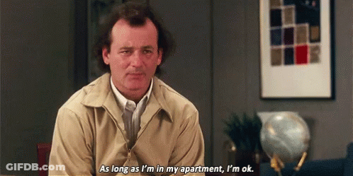 Man In Chair As Long As I'm In My Apartment I'm Ok GIF