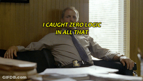 Man In Chair Saying I Caught Zero Logic In All That GIF
