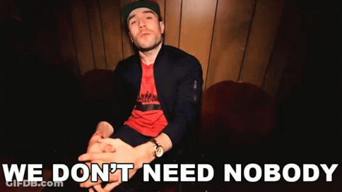 Man In Chair Saying We Don't Need Nobody GIF