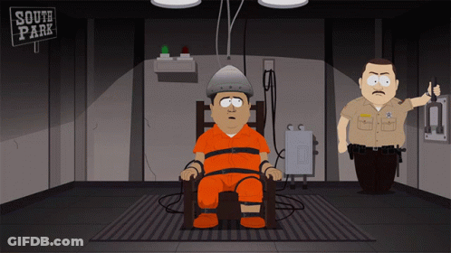 Man In Chair With South Park Sign GIF