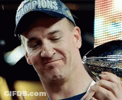 Man In Champions Hat Holding Trophy GIF