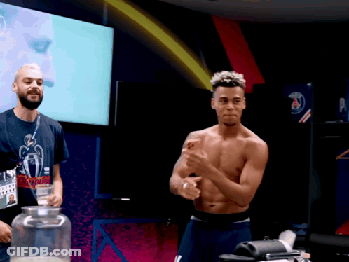 Man In Champions Shirt Clapping GIF