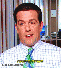 Man In Checkered Shirt Saying I Went To Cornell GIF