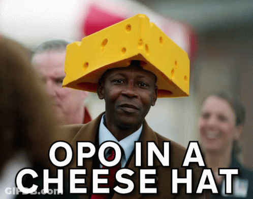 Man In Cheese Hat Saying Opo GIF