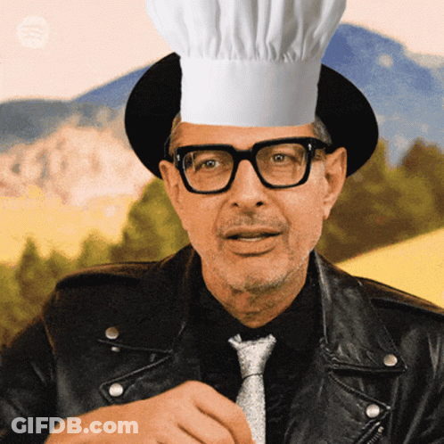 Man In Chef Hat And Leather Jacket GIF