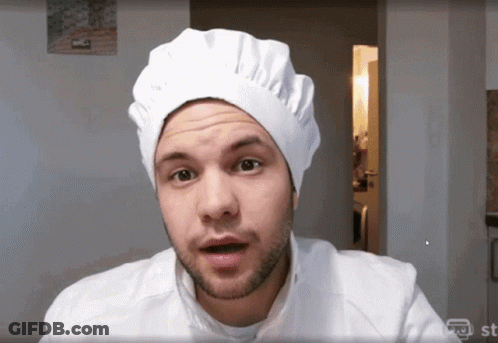 Man In Chef Hat And White Shirt GIF