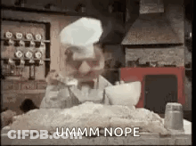 Man In Chef Hat Sitting With Dough GIF