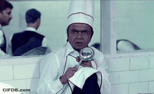 Man In Chef's Hat Holding Ladle GIF