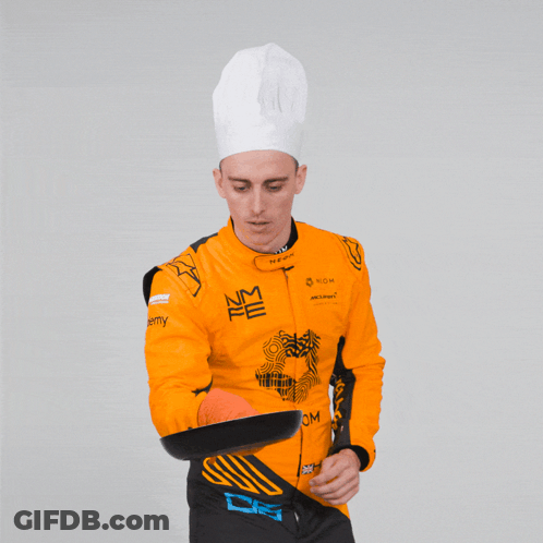 Man In Chef's Hat Holding Pan GIF