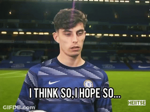 Man In Chelsea Jersey Saying I Hope So GIF
