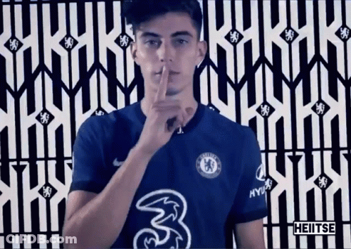 Man In Chelsea Jersey Shushing GIF