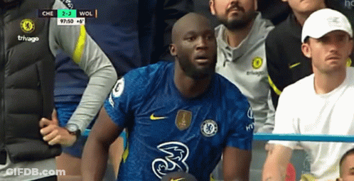 Man In Chelsea Jersey Watching Soccer GIF